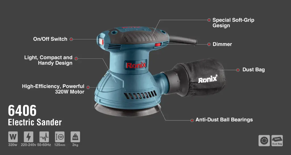 Electric orbital Sander 320W-125mm