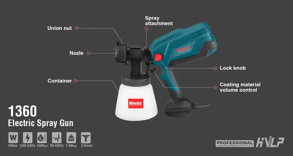 Electric HVLP Spray Gun 600W