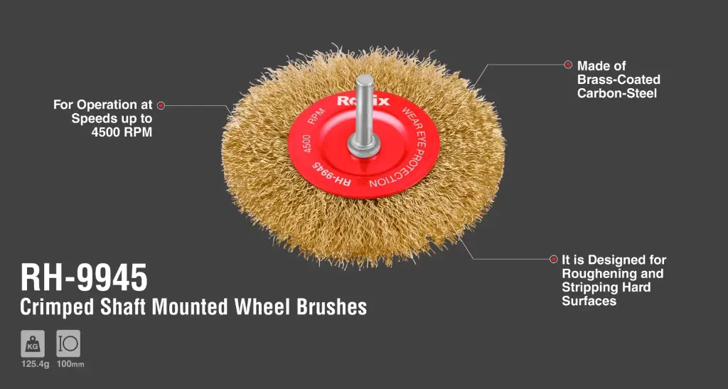 Circular grinding wire brush with shank 100mm 