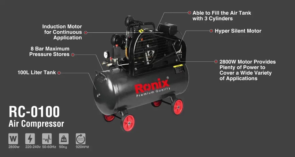 Air Compressor 100L -2800W