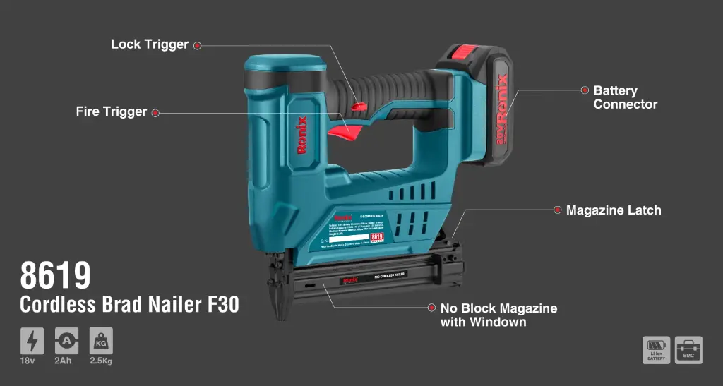 F30 Cordless Brad Nailer, 100PSC