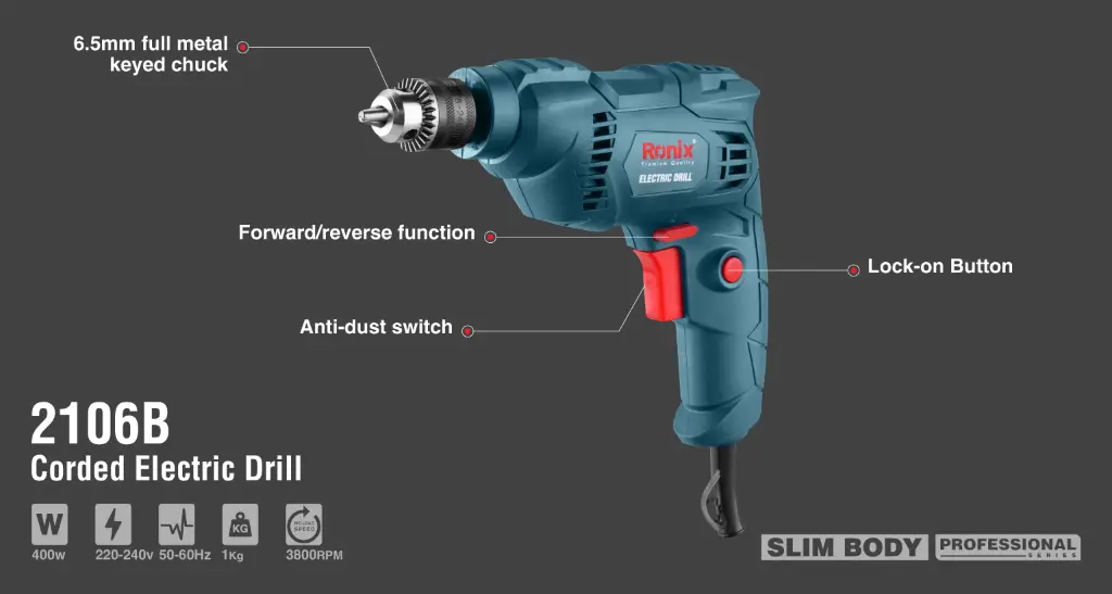 Electric Drill 400W-6.5mm