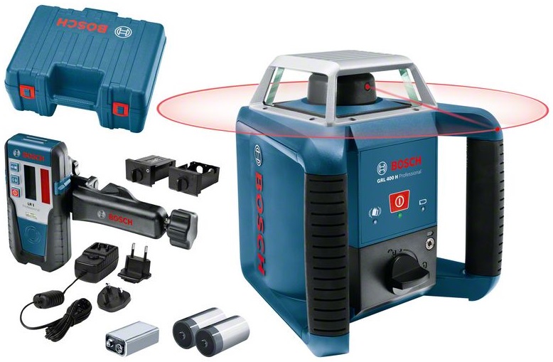 Pöördlaser Bosch GRL 400 H, LR1, ± 0.08 mm/m, 400 m