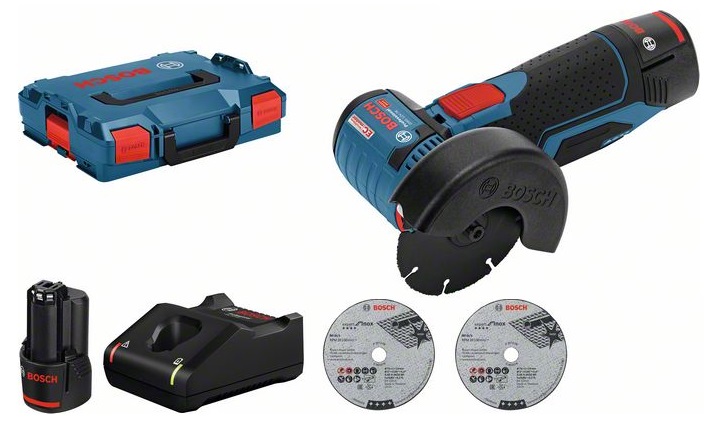Akunurklihvija Bosch GWS 12V-76 V-EC, (2x3.0Ah), GAL 12V-40, 12V, 19.500 min.-1