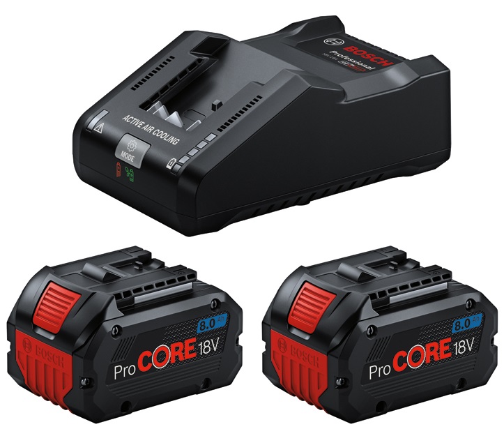 Akud + laadija Bosch GBA 18V / 2x8.0Ah ProCORE 18V + GAL 18V-160