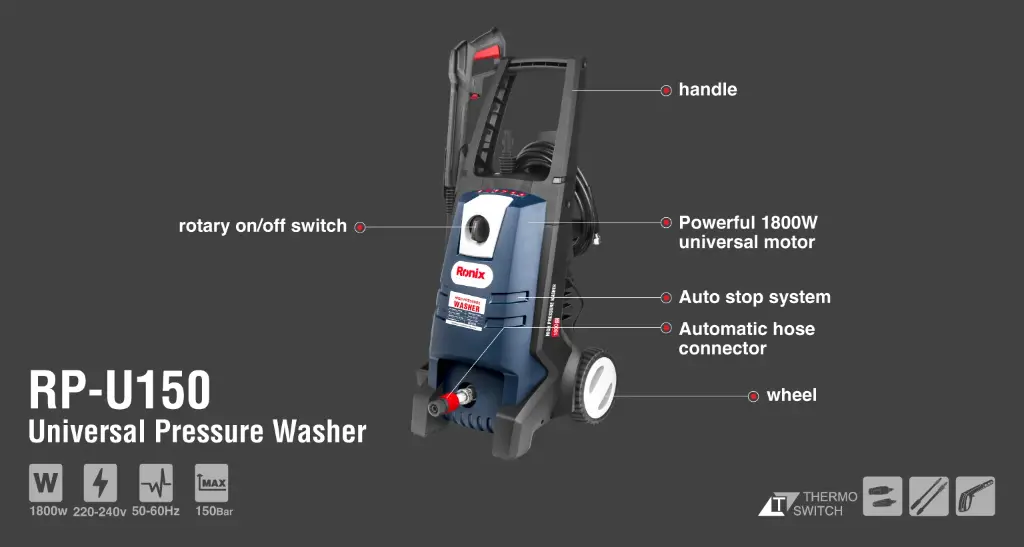 High Pressure Washer 150 Bar-1800W