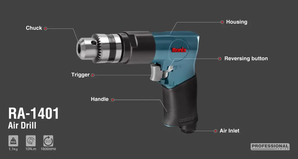Air drill 10mm-10N.m