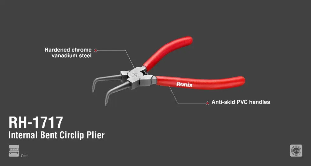 Bent Internal Circlip Pliers 7mm