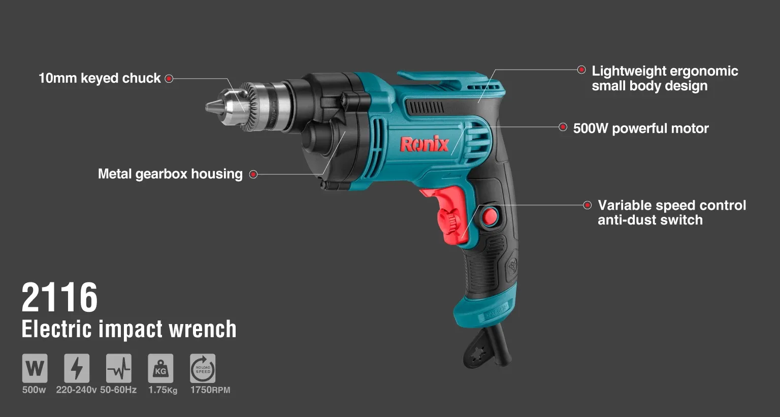 Electric Drill 500W-10mm