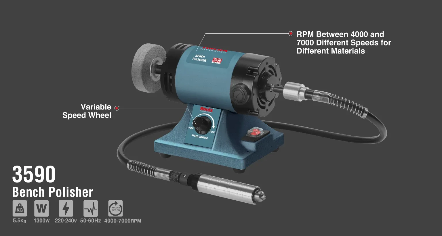 Bench polisher 1300W