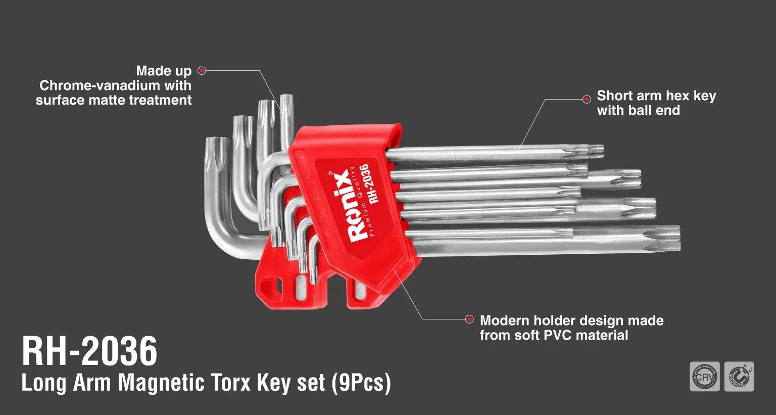 Long Magnetic Torx Key 9pcs
