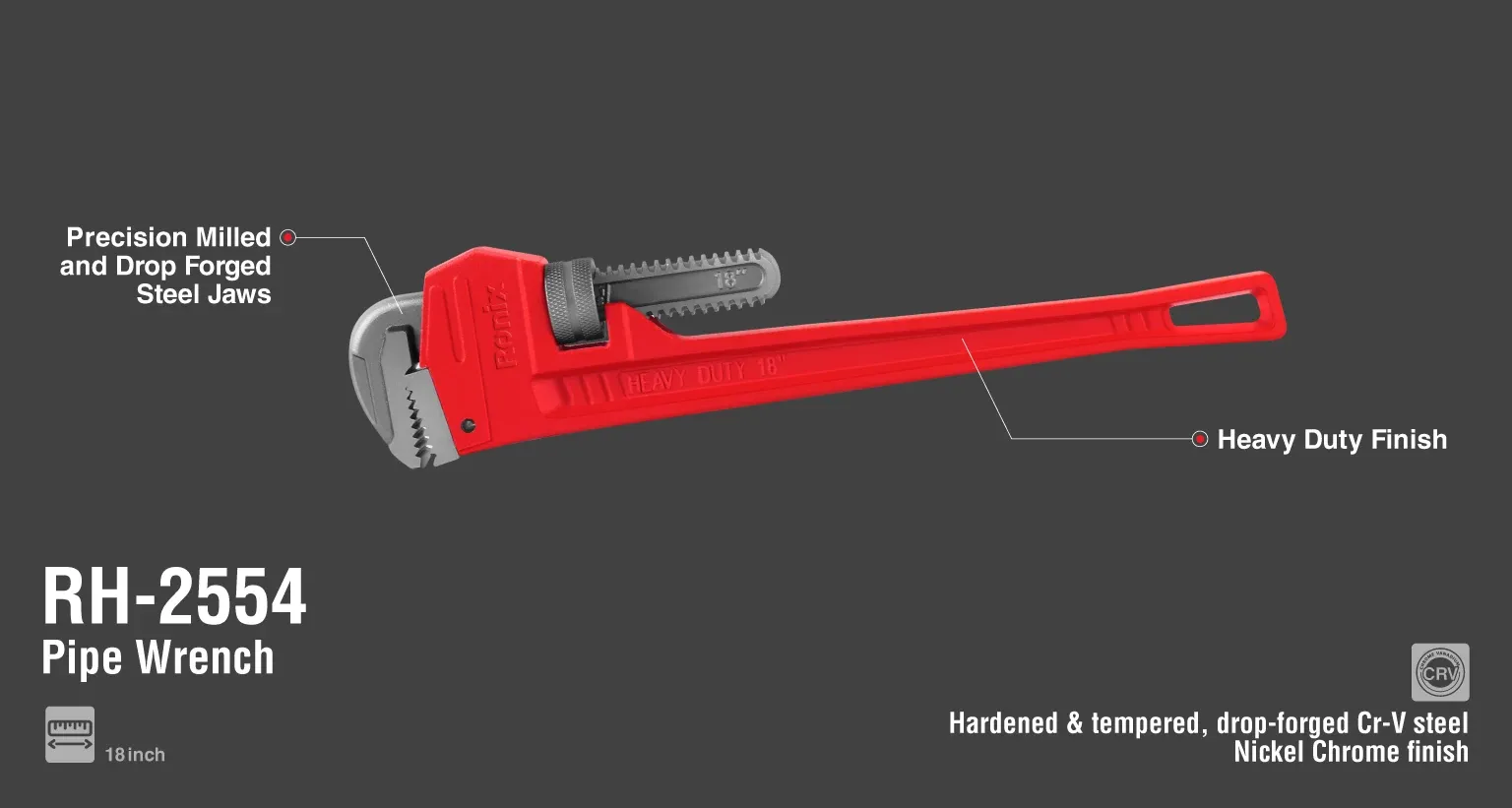 Pipe wrench 18 inch
