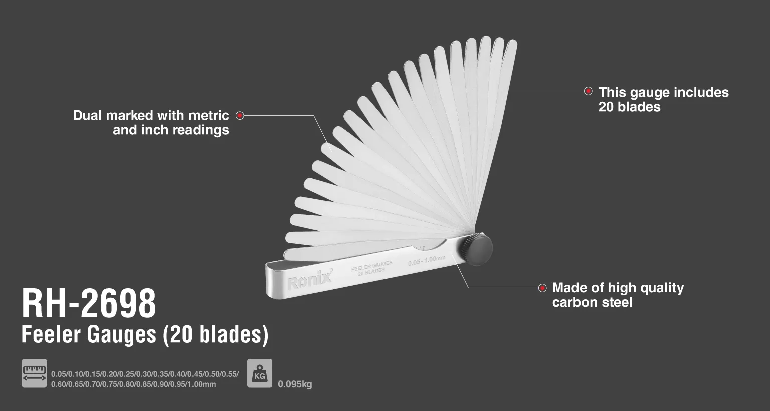 Feeler Gauges 20 Blades