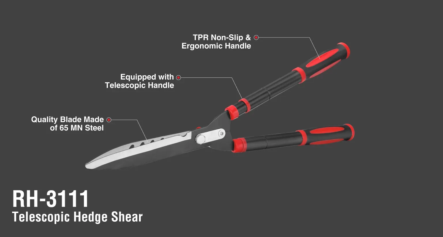 Telescopic hedge shear 77cm
