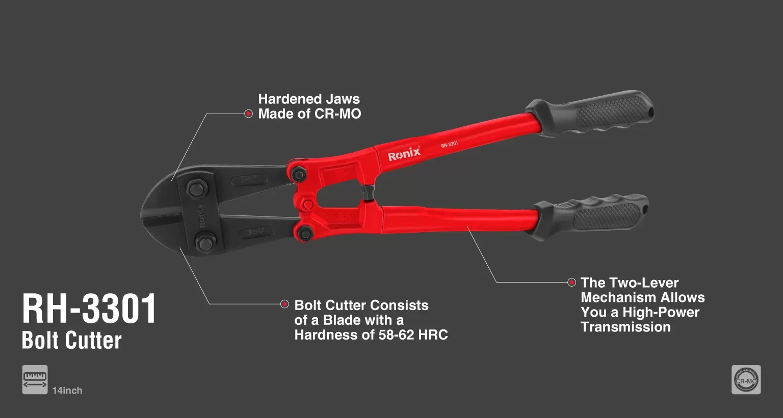 Bolt cutting pliers 14"