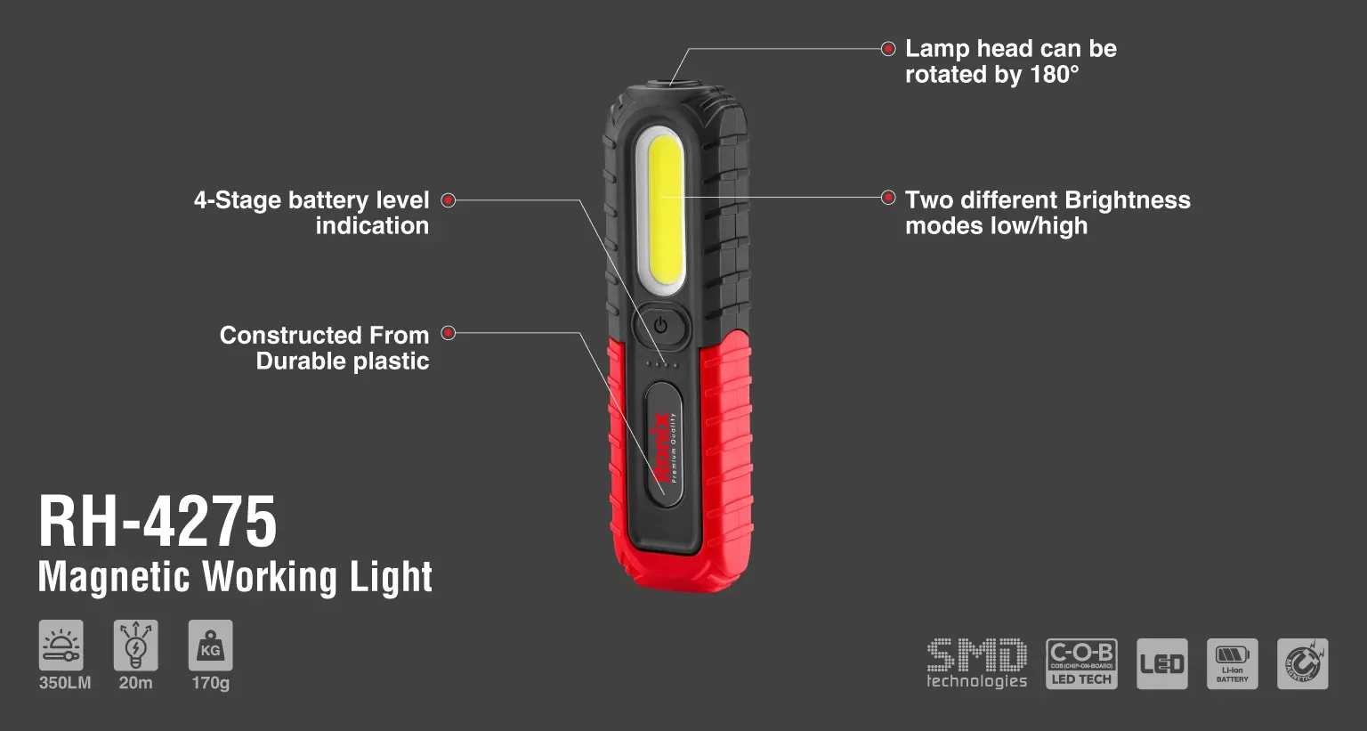 Magnetic Working light 350LM-Modish model
