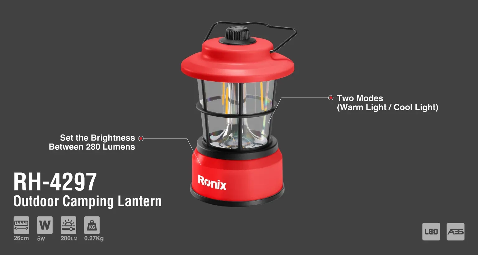 Outdoor Camping Lantern 280Lm