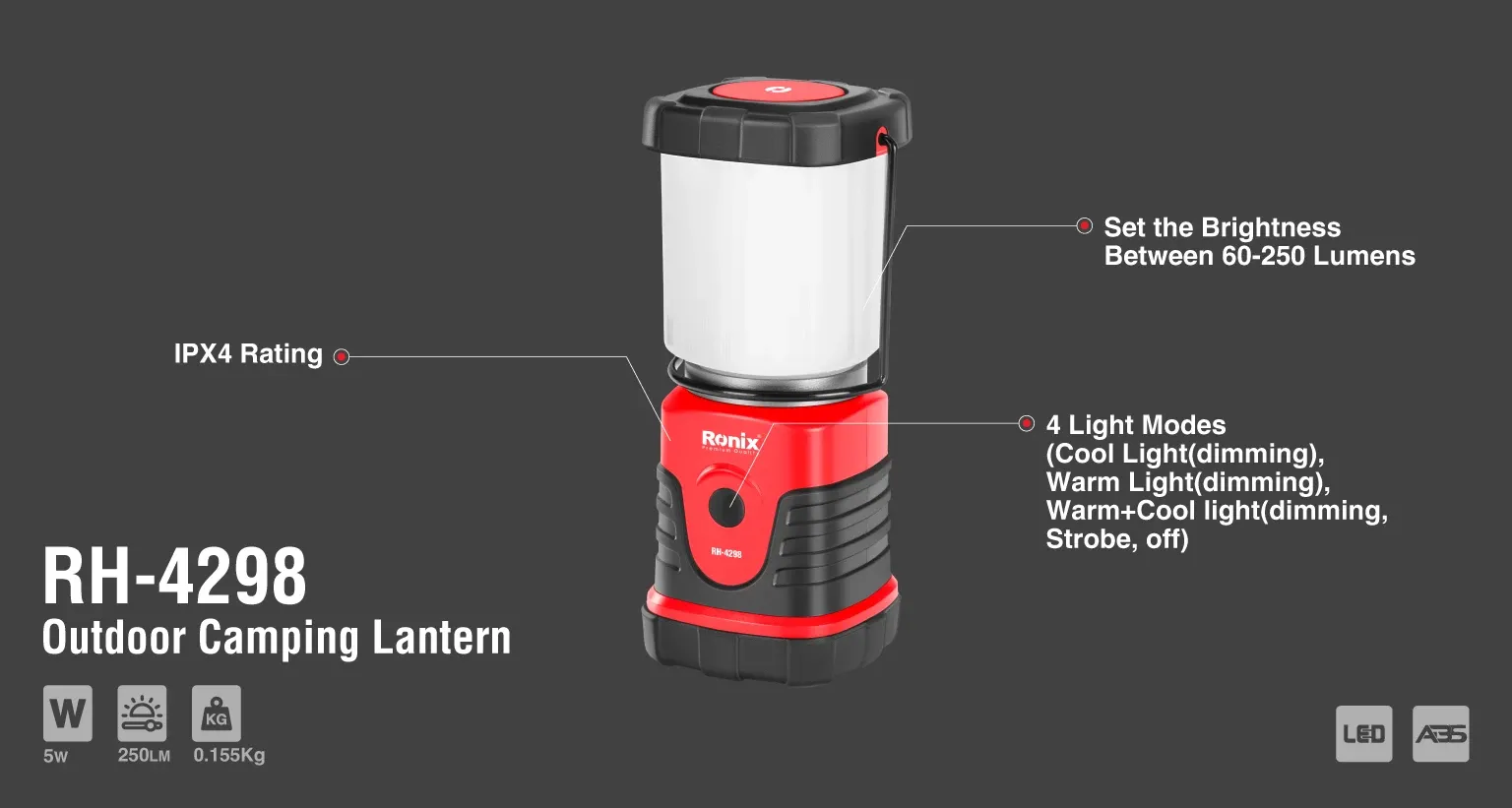 Outdoor Camping Lantern 250Lm
