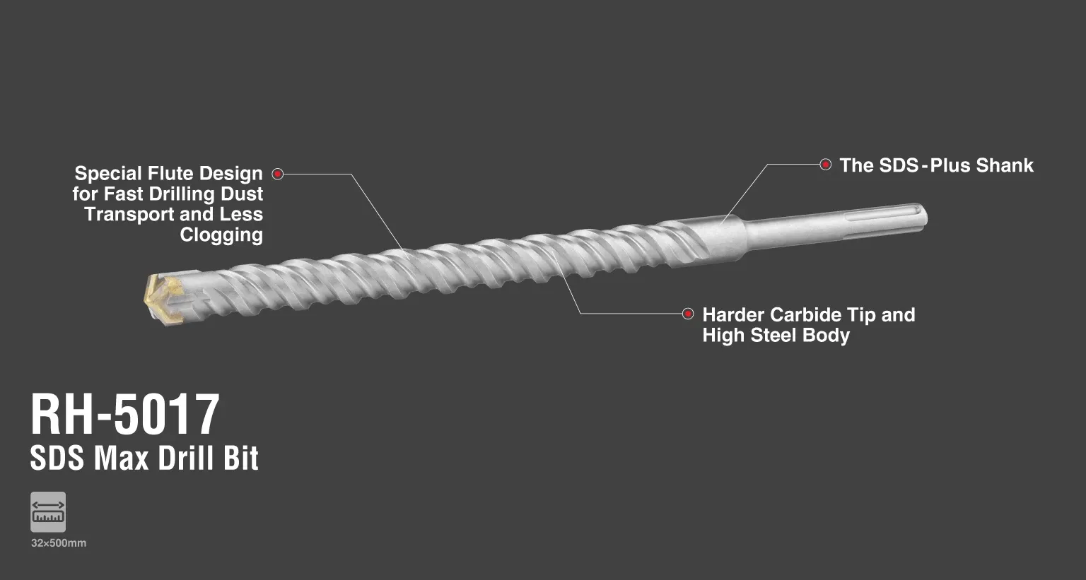SDS Max Drill Bit 32x500 mm