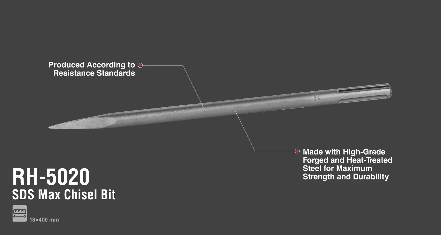 SDS Max Chisel Bit 18x400 mm