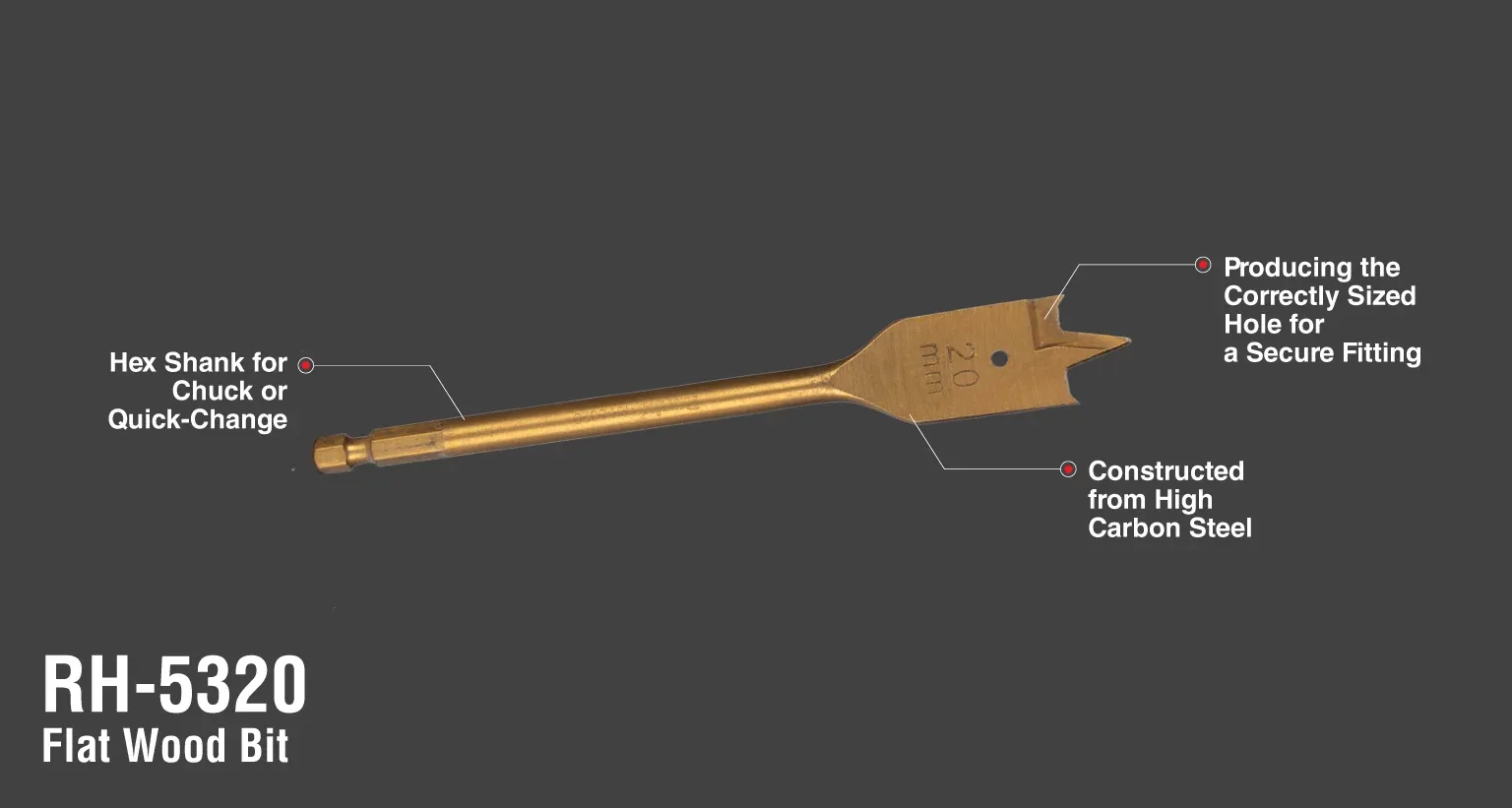 Flat Wood Drill Bit 20mm