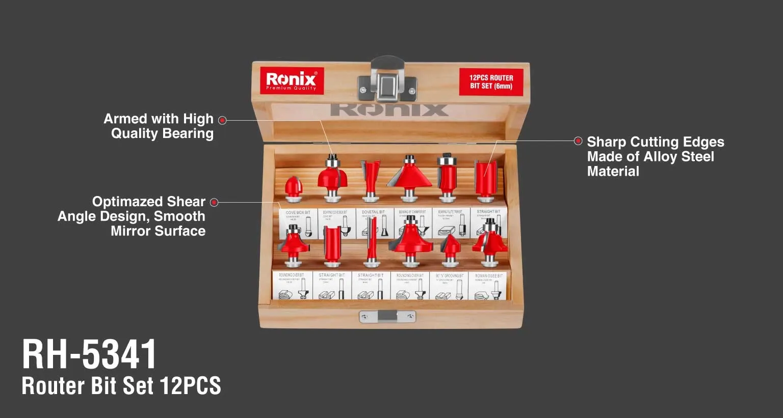 12pcs Router bits set