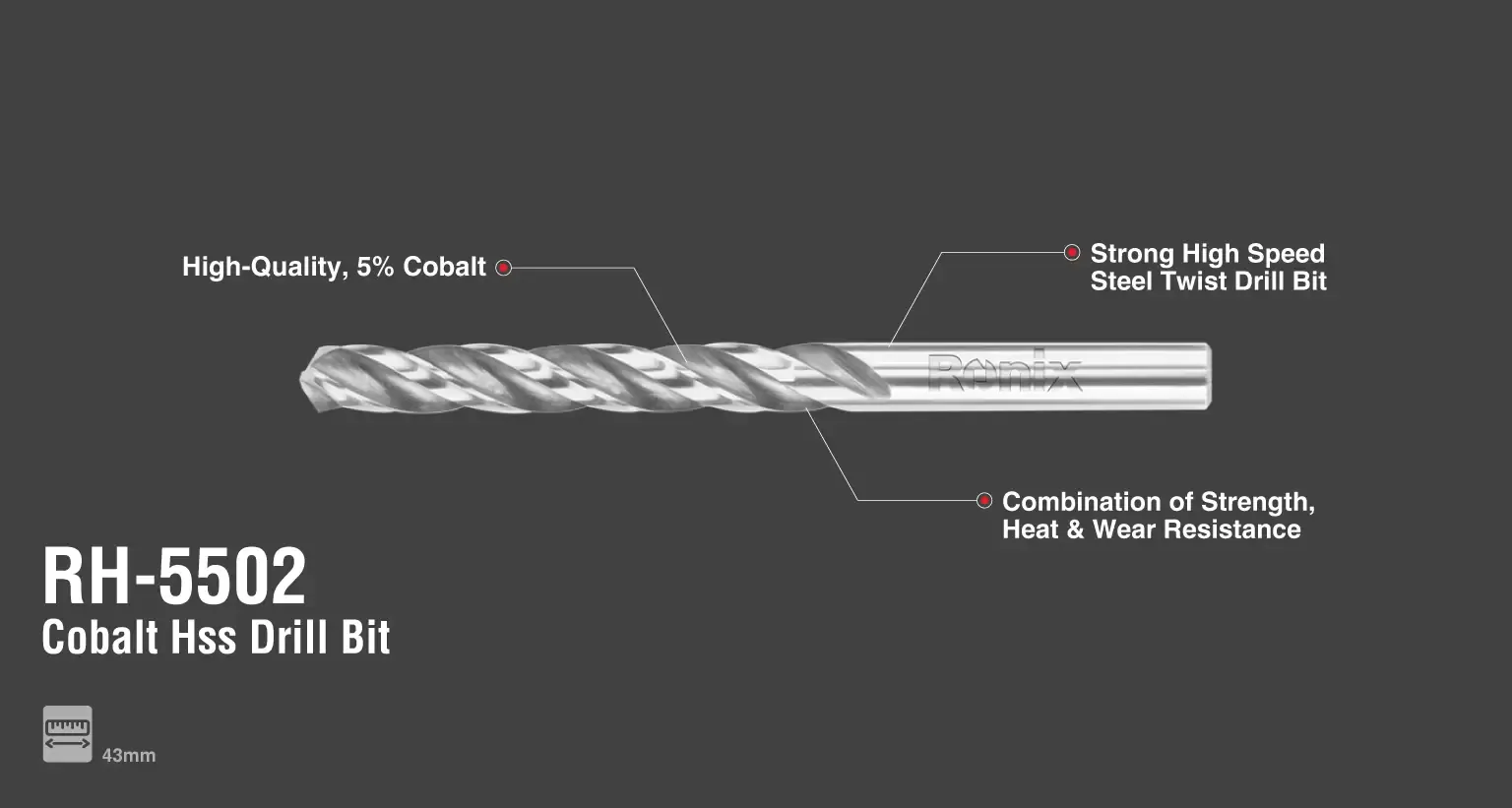 5%Cobalt HSS drill bit 1.5 mm
