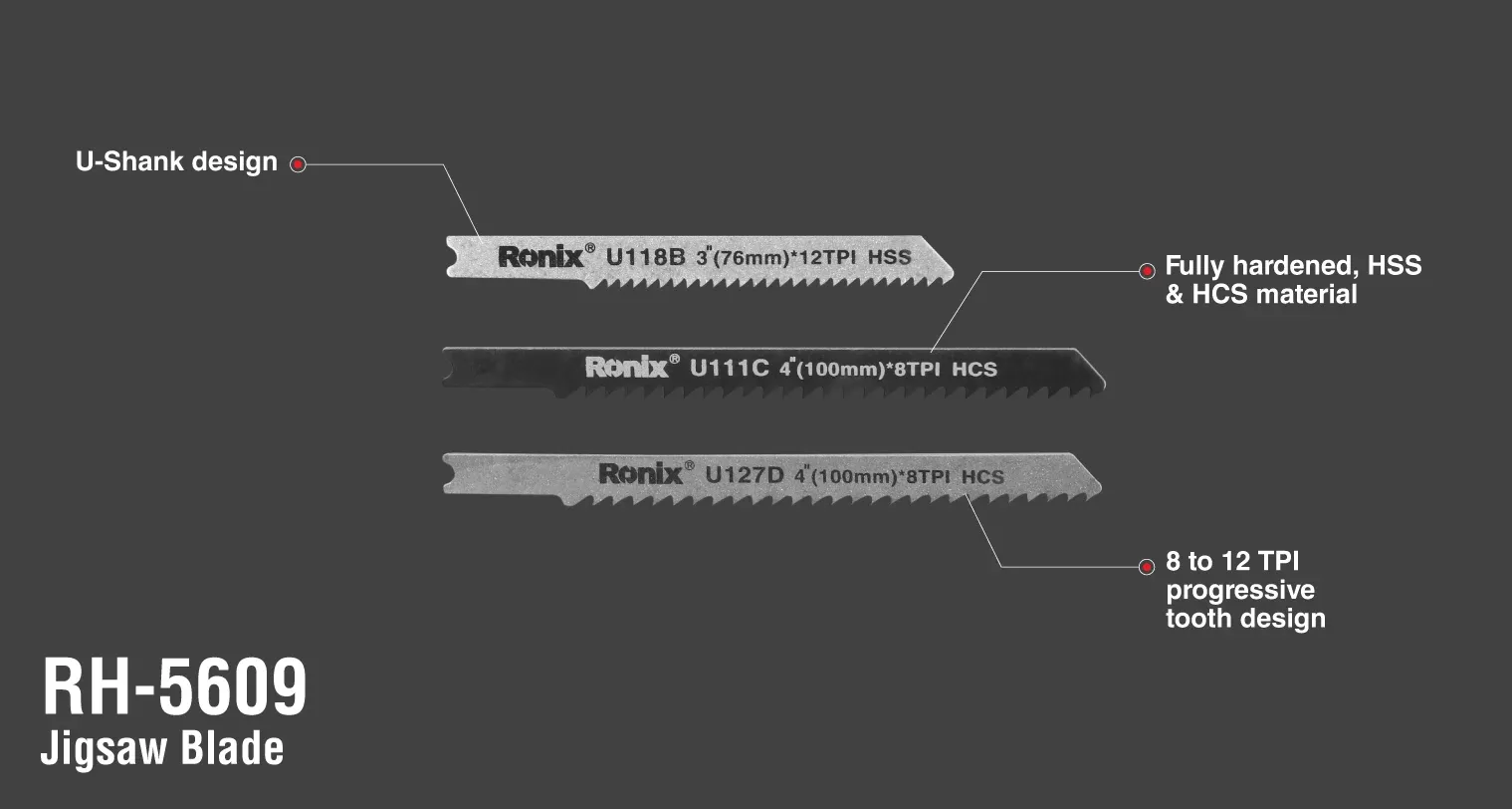 Jigsaw Blade set (5pcs) U-SHANK MIXED