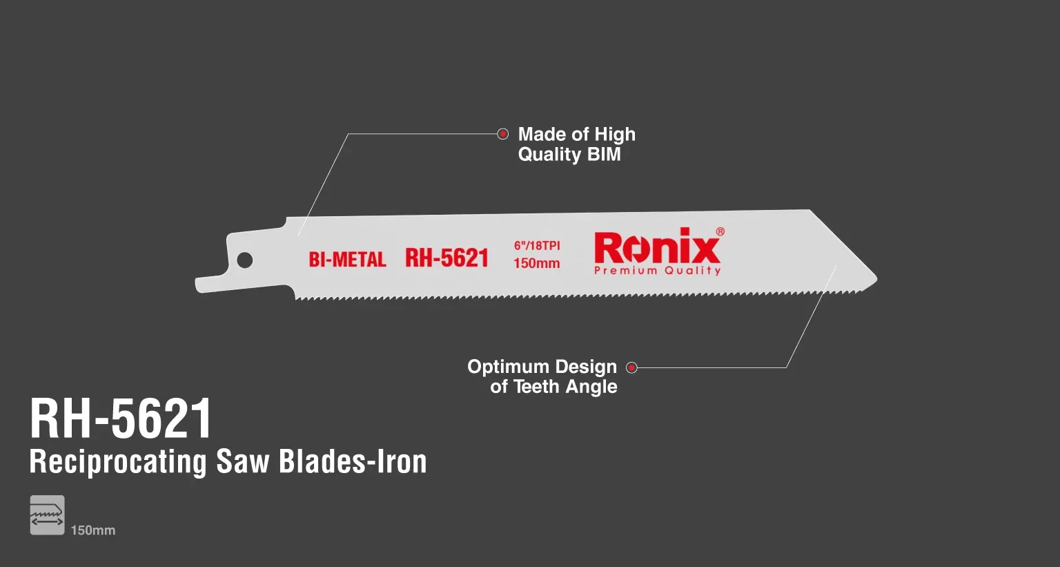 Iron Reciprocating saw blade set 150mm