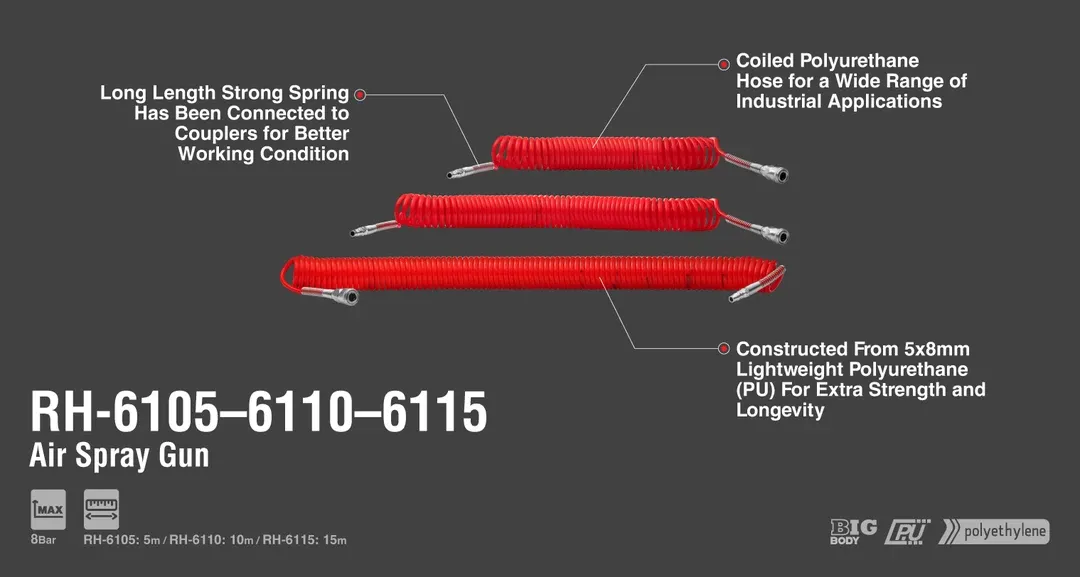 Air coil hose 10m