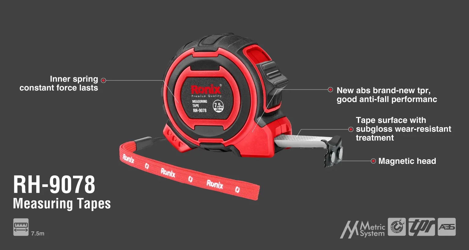 Measuring tape 7.5m-Omega model