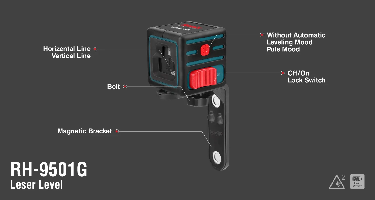 Cube Cross Line Laser Level 50M