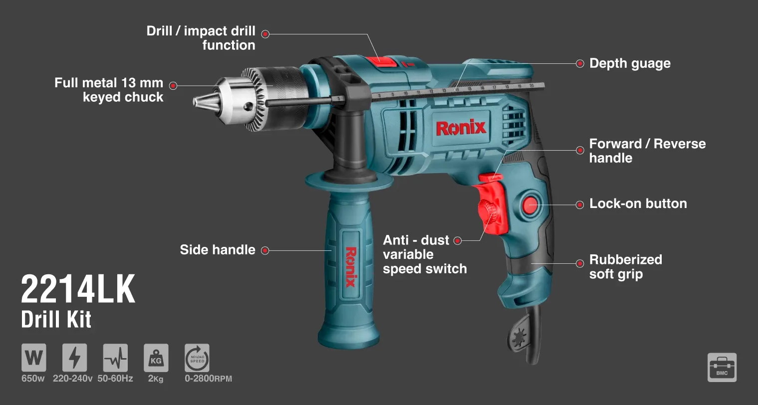 Electric Impact Drill 650W-13mm