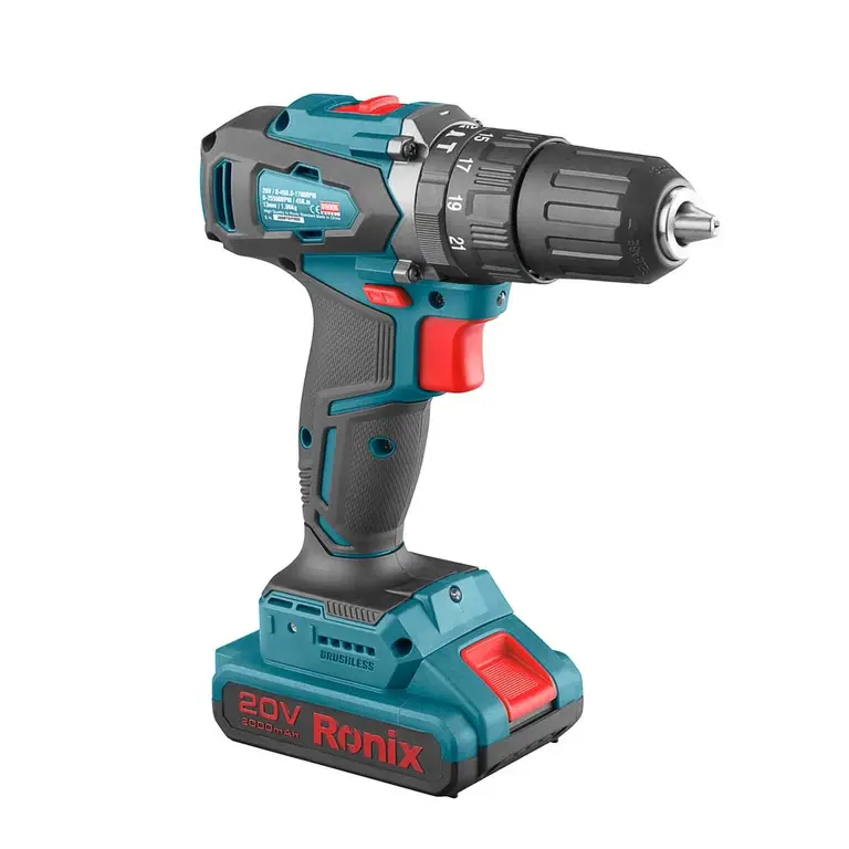 20V harjadeta löögipuur komplekt 13mm-45N.m