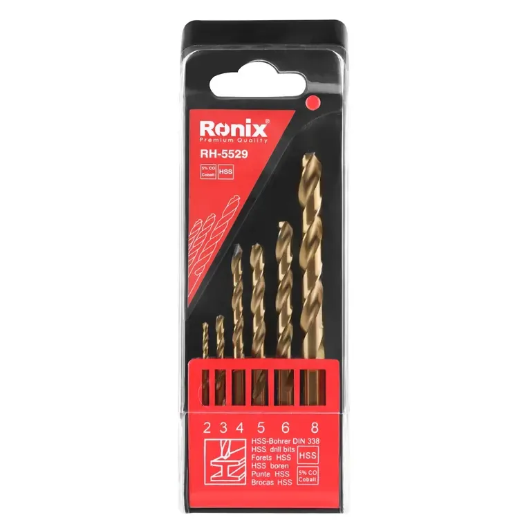 5%cobalt HSS drill bit set (2,3,4,5,6,8mm)