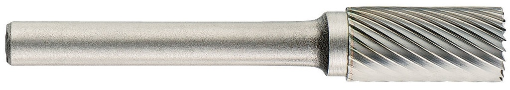 Carbide rotary burr for stainless and heat treated steels, cylindrical end cutting, Ø 10mm, shank 6mm
