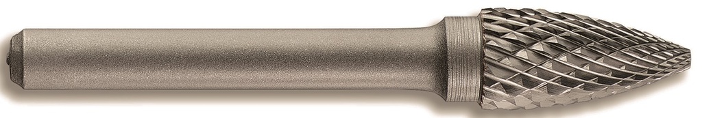 Pöördviil kõvasulamist, kaarjas, terava otsaga Ø 12 mm. Kinnitus 6 mm. T Line. Plastik kassetis