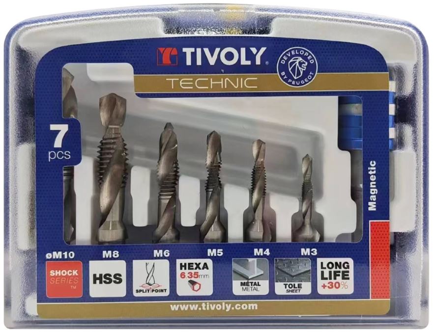 Keermestuskomplekt FTH, M3-M10 kombikeermepuuridega "Half-Box" 7 osa