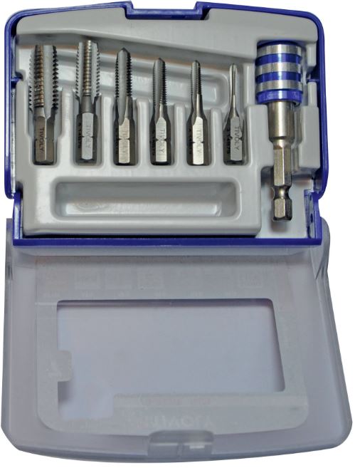 Masinkeermepuuride komplekt ØM3-10mm + hoidja, 7 osa, "Half-box", 1/4" kuuskant sabaga