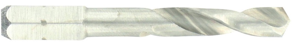 Metal drill bit 10mm, HSS, 1/4" hex shank, extra short series, split point, fully ground