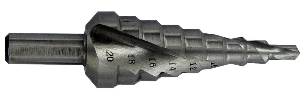 Astmeline puur HSS, Ø4-20 mm. Aste 2 mm. Laastusoon spiraalne. Haljas