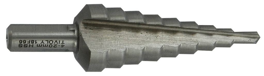 Astmeline puur HSS, Ø4-20 mm. Aste 2 mm. Laastusoon sirge. Haljas. T-Line