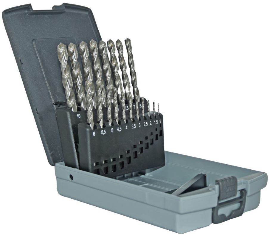 Metal drills set 1-10mm, HSS, fully ground, 19pcs, T-Line