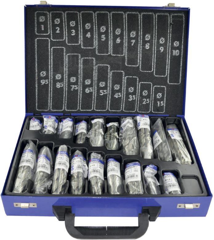 Metal drills set 1-10mm, HSS, fully ground, 170pcs, T-Line