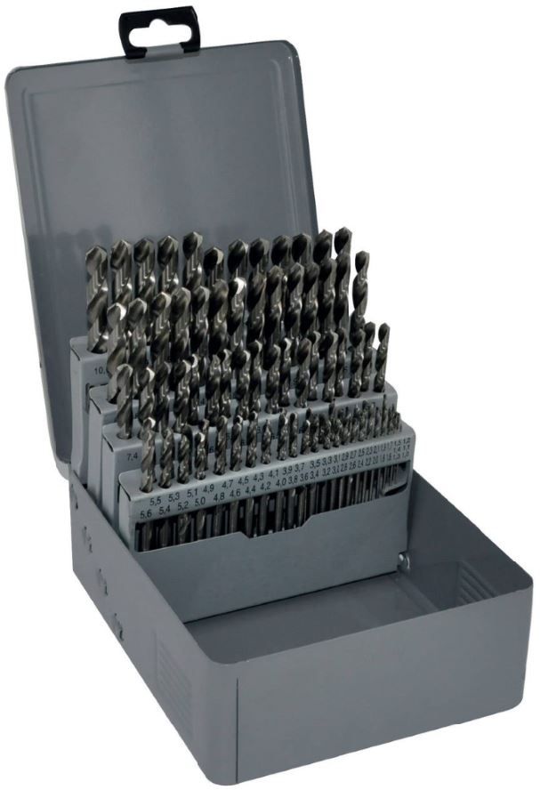 Metal drills set 1-10 mm, HSS, fully ground, 91pcs