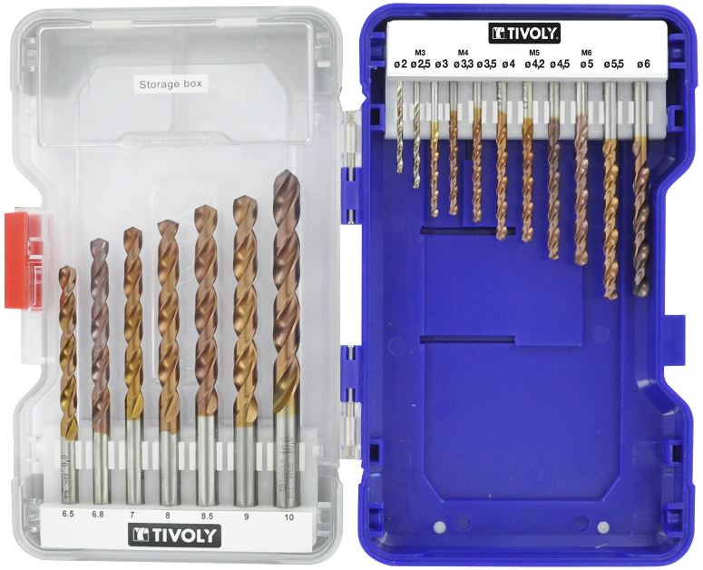 Metal drills set FURIUS HSS 18pcs Ø2-10mm