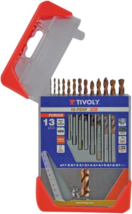 Metal drills set FURIUS HSS Clipster PRO 13pcs Ø1,5-6,5mm