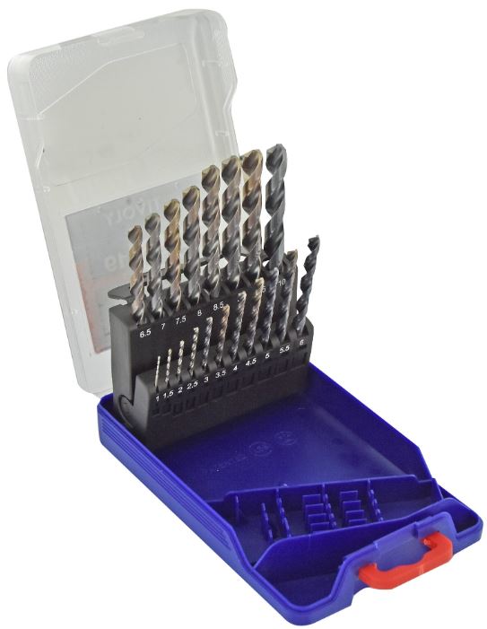 Urbju komplekts metālam HSS-Co TBX 4F (TiAIN+TiCN) 1-10mm, 19pcs