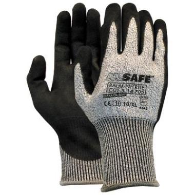 Lõikekindlad töökindad M-Safe Palm-Nitrile, lõikekindluse klass 5/D, nailon/HPPE/lükra/klaasfiiber, suurus 9/L