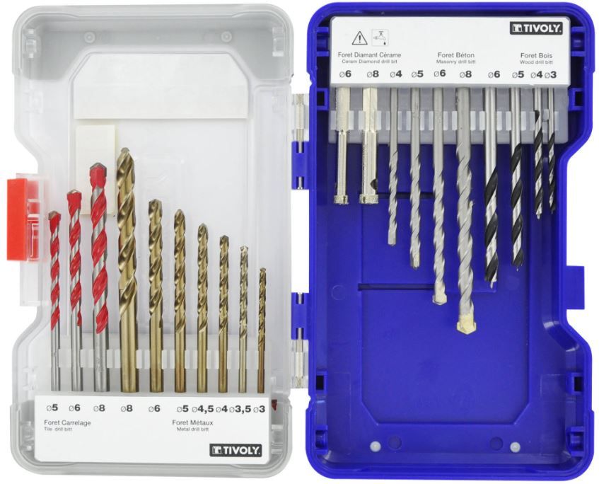Drills set Multi Material 20pcs - for metal, wood, concrete and tiles